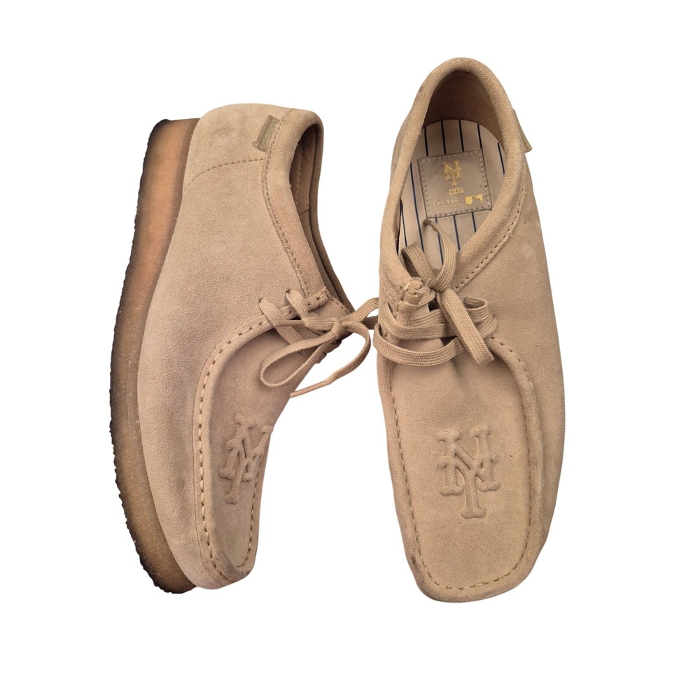 Kith x Clarks Originals Wallabee Suede New York Mets MLB Tan Mens Shoes Sz 9.5 M